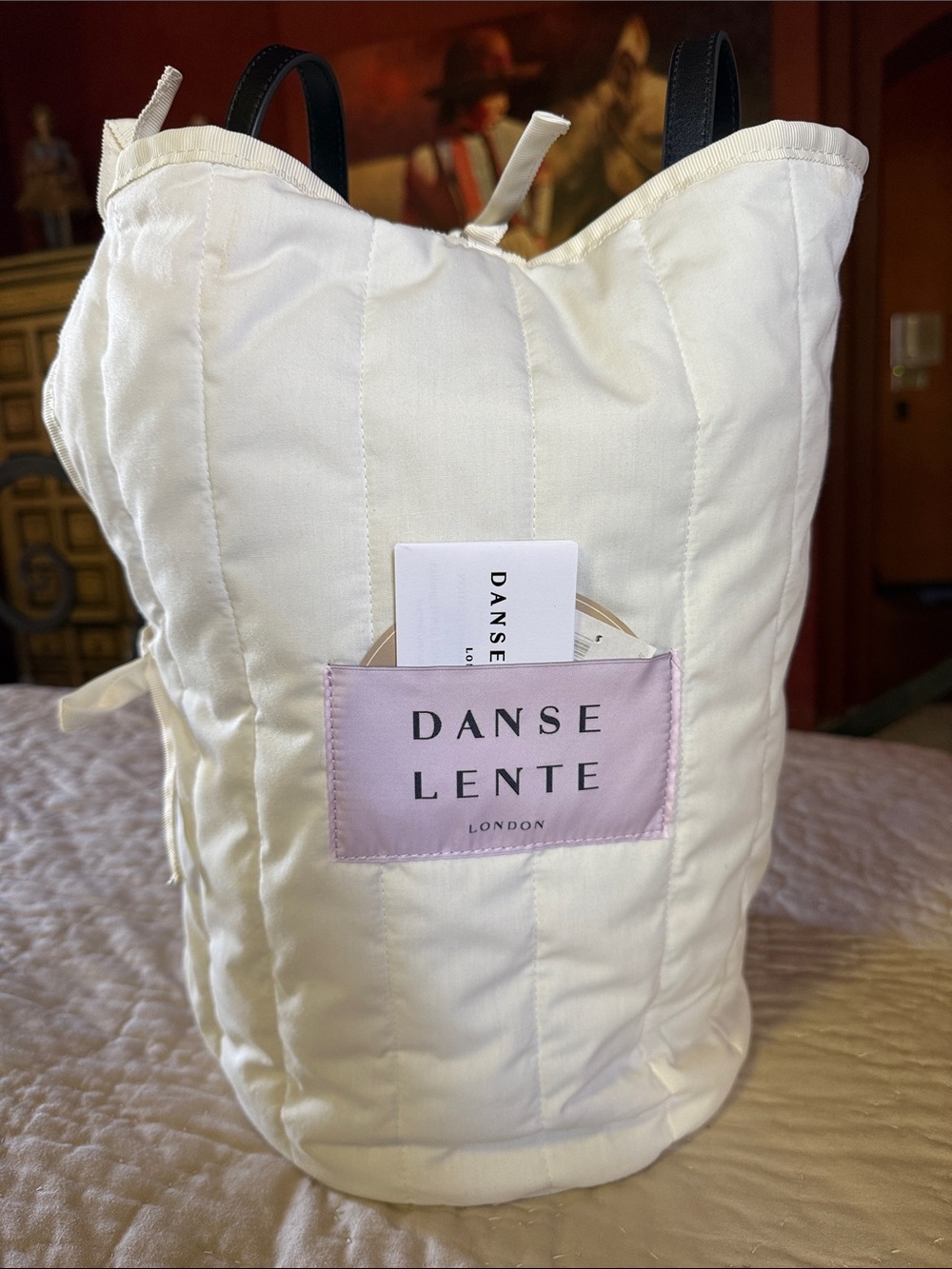 Danse Lente London Lorna Bucket Bag DS0005 Black Leather NWT w/ Strap & Dust Bag - Picture 3 of 5
